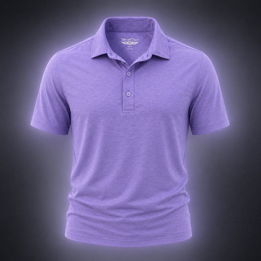 Straight Down Performance Polo Shirt Mens MEDIUM  LAVENDER  Golf Stretch